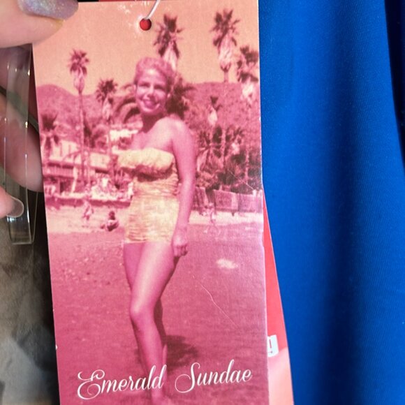 NWT! Beautiful Emerald Sunday Blue Maxi Formal Zipper Dress ~Thick Straps ~Sz. L - Picture 6 of 15